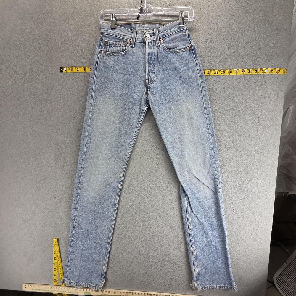 Vintage Levis 501 Jeans Womens Blue Straight Button Fly Made In USA Fits 24x32